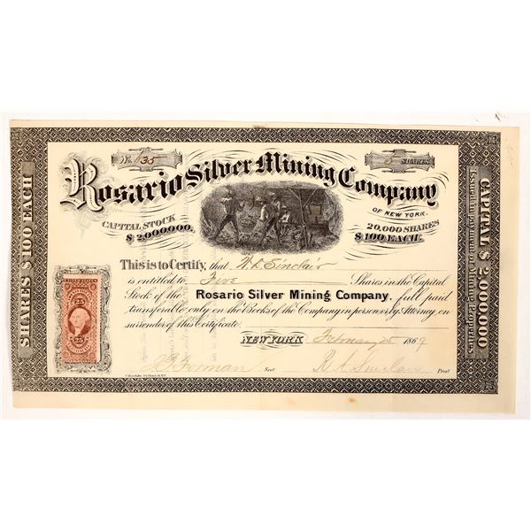 Rosario Silver Mining Stock, 1869 [191839]