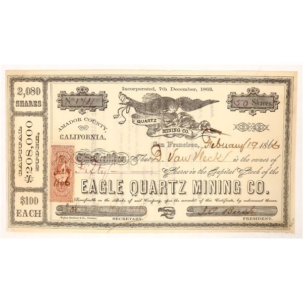 Eagle Quartz Mining Stock, 1866 [191847]