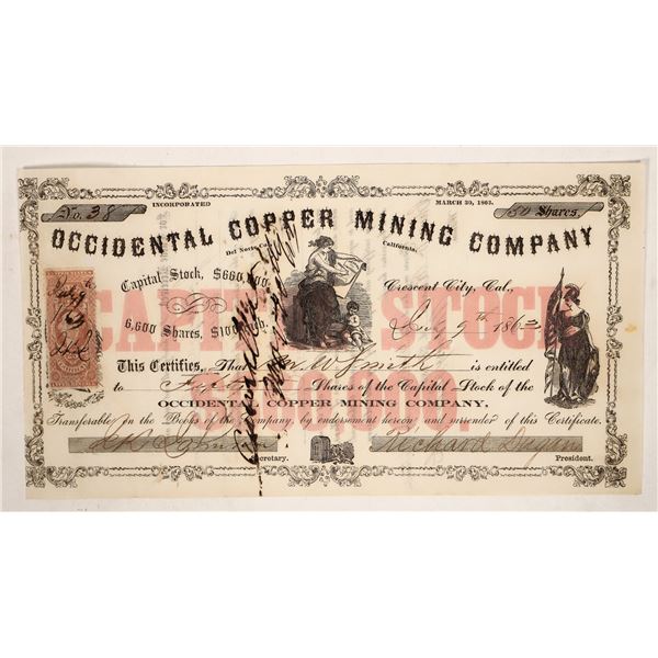 Occidental Copper Mining Stock, 1863 [191708]