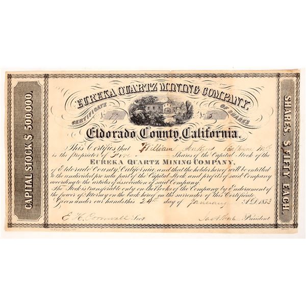 Eureka Quartz Mining Stock, 1853 [191848]