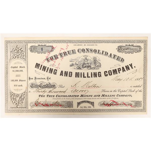 True Consolidated Mining and Milling, Cert #1 [191698]