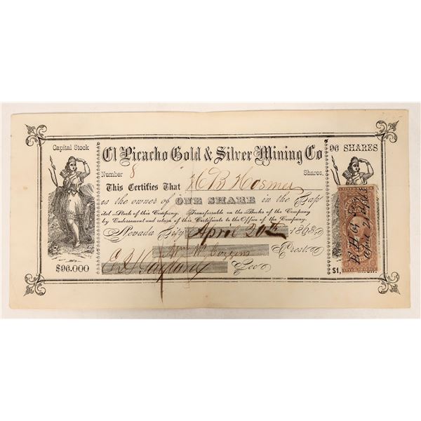 El Picacho Gold & Silver Mining Stock, 1863 [191705]