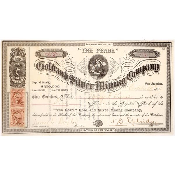 Pearl Gold and Silver Mining Stock, 1864 [191644]