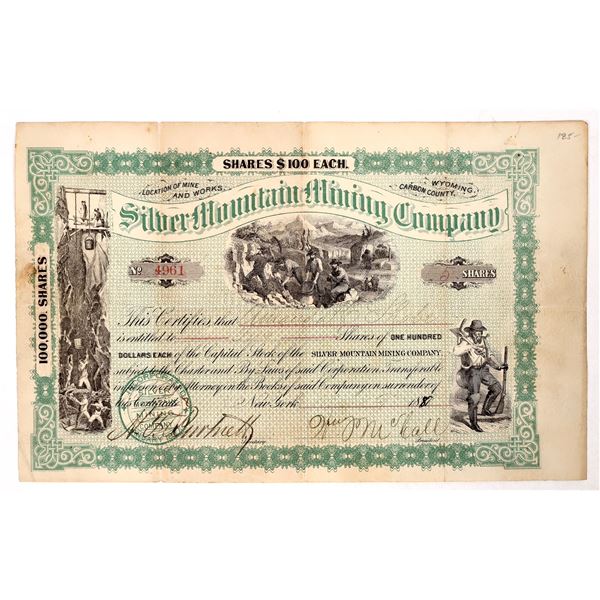 Silver Mountain Mining Co. Stock, Wyoming 1887 [191871]