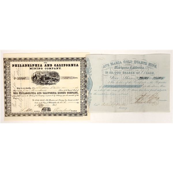 Gold Rush Mining Stock Pair, 1851-52 [191849]
