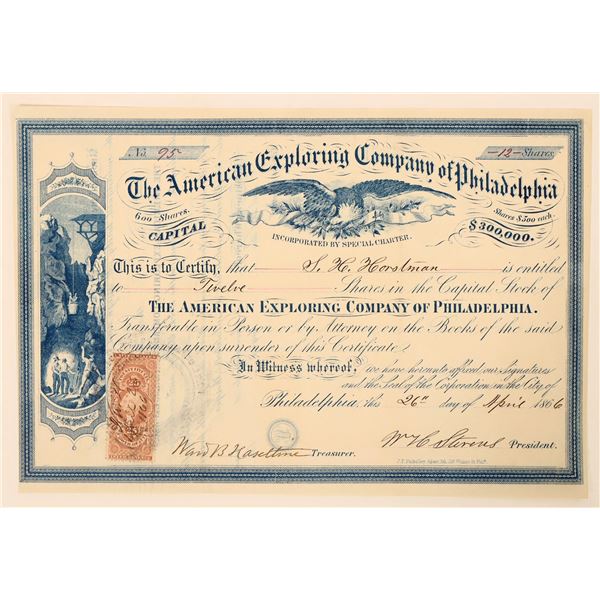 Amer. Exploring Co. of Philadelphia Stock, c1866 [191415]