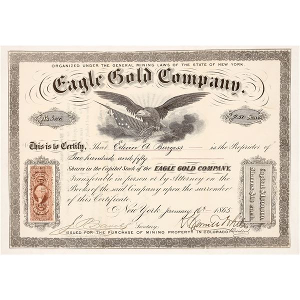 Eagle Gold Company Stock, 1865 [191699]
