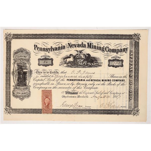 Pennsylvania and Nevada Mining Stock, 1867 [191482]