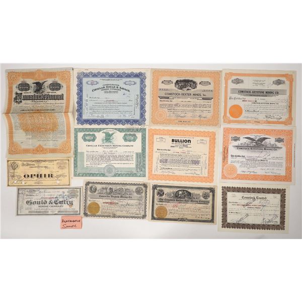 Comstock Mining Stock and Bond Collection, 21 Different [192465]