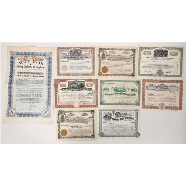 Utah Mining Stocks and a Bond, 9, 1882-1972 [192474]