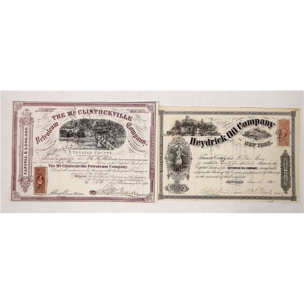 New York/Pennsylvania Oil Stock Pair 1865-1870 [192552]