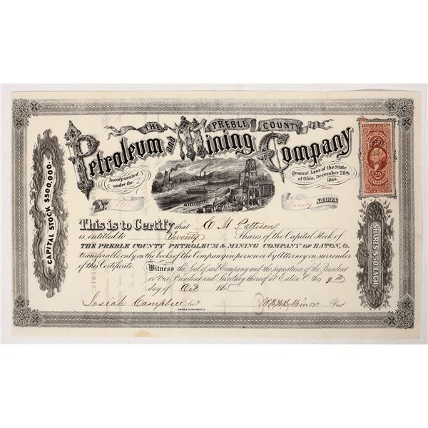 Preble County Petroleum and Mining Stock, 1865 [191476]