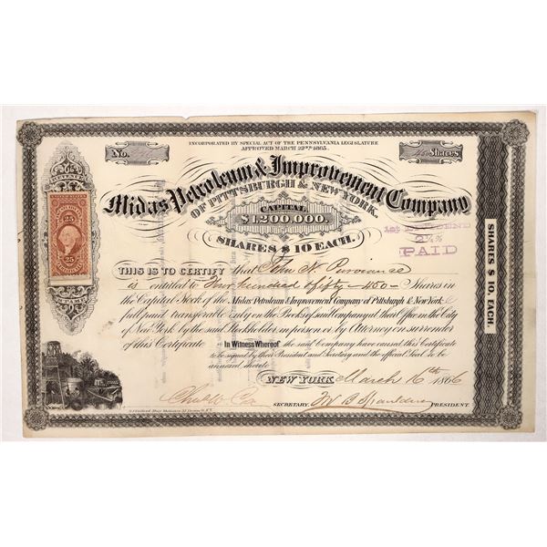 Midas Petroleum & Improvement Stock, 1866 [191633]