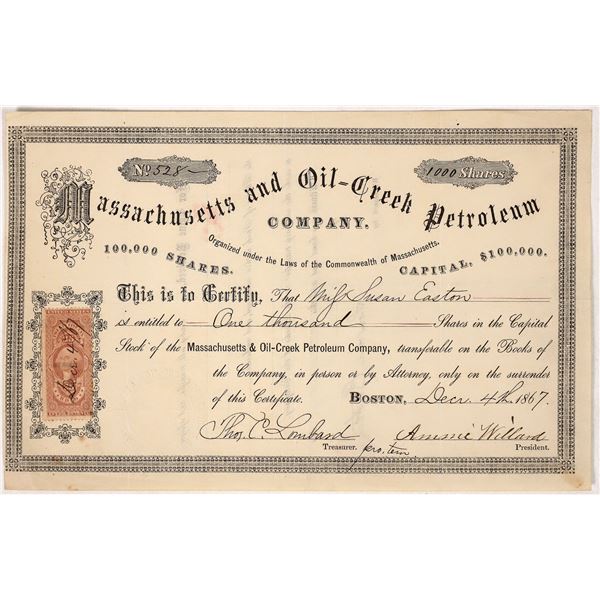 Massachusetts and Oil Creek Petroleum Stock, 1867 [191628]