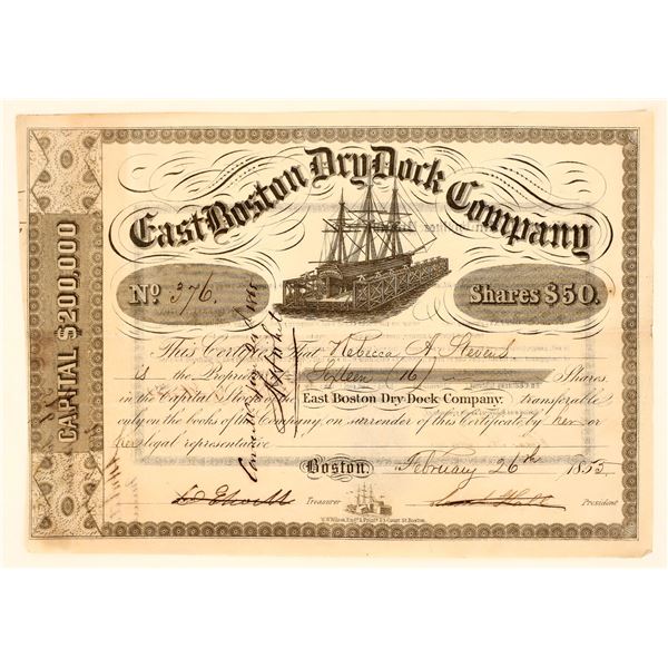 East Boston Dry Dock Company Stock, 1855 [190982]