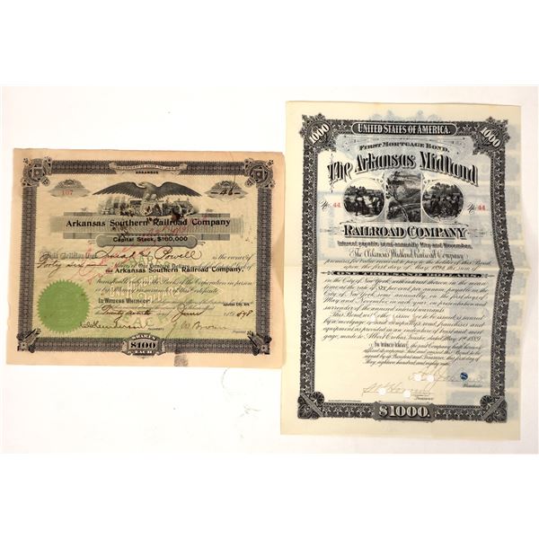 Arkansas Railroad Stock and Bond, 1889-98 [192750]