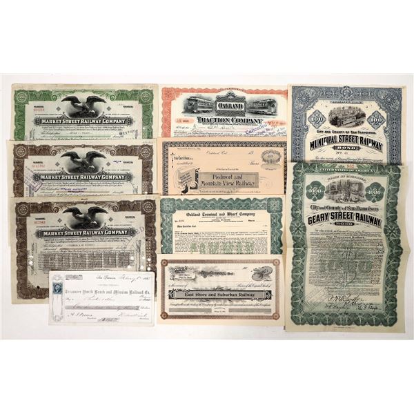 Bay Area Railroad Stock and Bond Collection [192082]