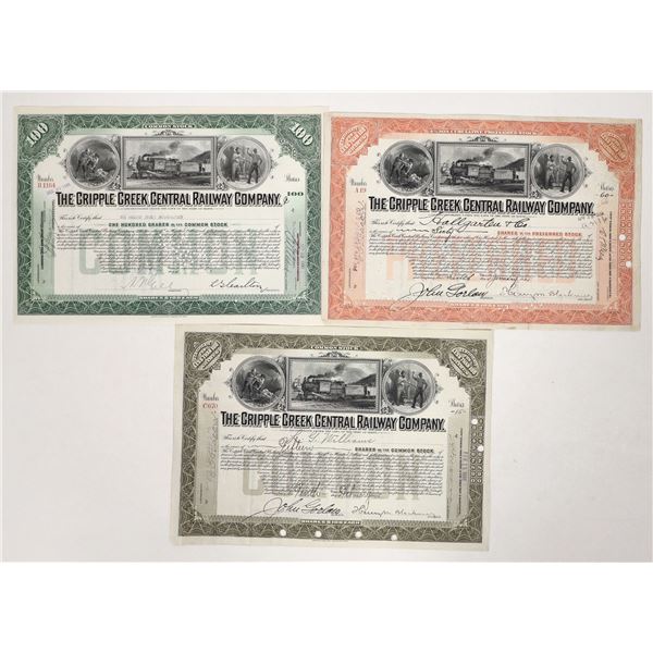 Cripple Creek Central Railway, 3 Different Stocks [191647]