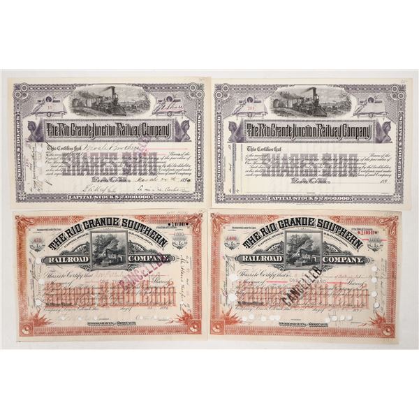 Rio Grande RR Stocks, 4, incl. Otto Mears Signature [192335]