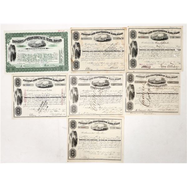 Boston and Providence RR Stocks, 7 Different Presidents [192748]