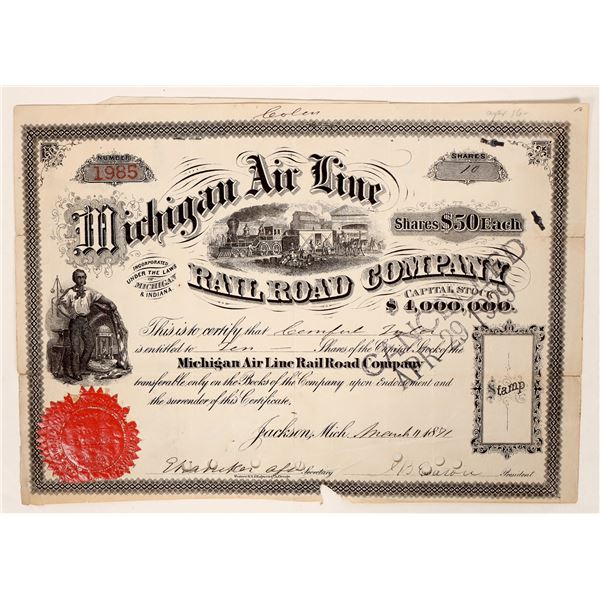 Michigan Air Line Railroad Stock, 1871 [192645]