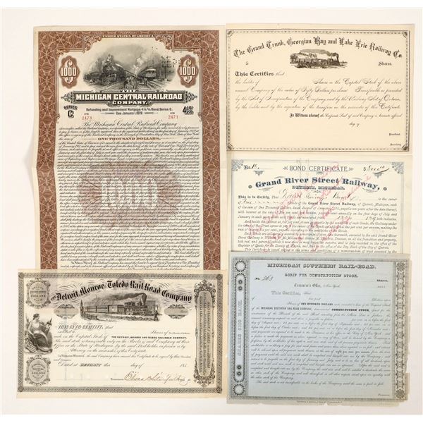 Michigan Railroad Stock Collection [191226]