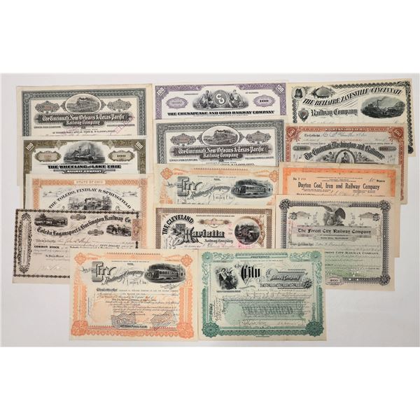 Railroad Stock Collection, Ohio, c1864-1971 (14) [191814]