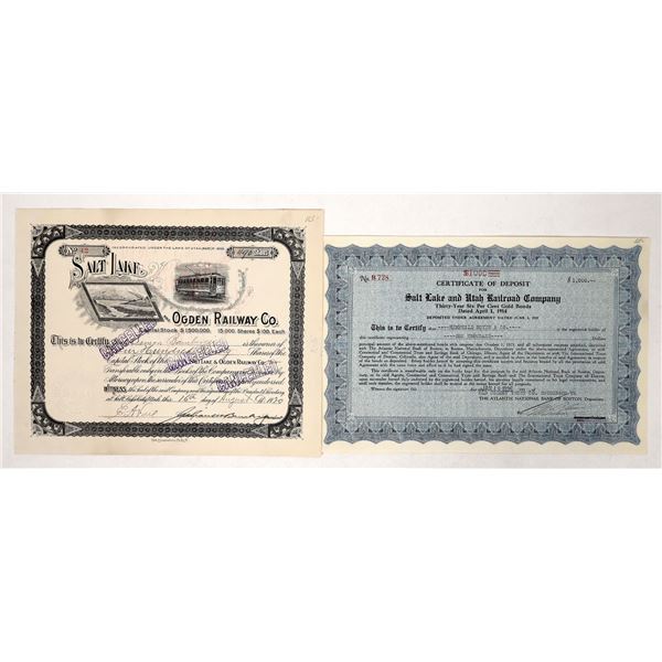 Utah Railroad Stock and Bond [192078]