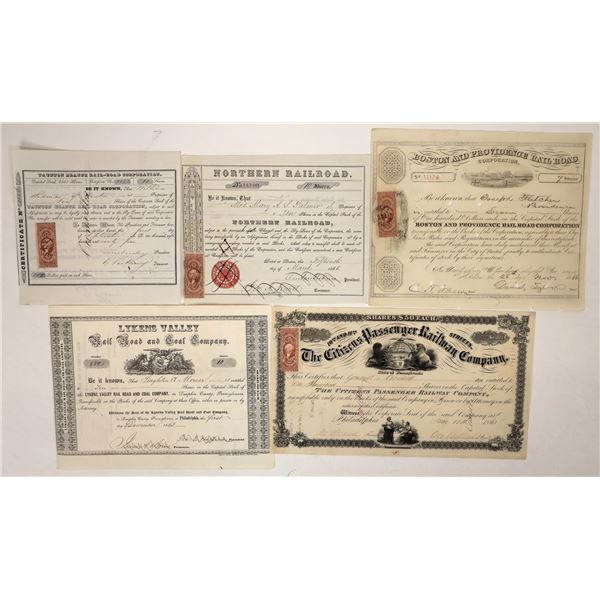 Eastern U.S. Railroad Stocks, Civil War Era [192651]