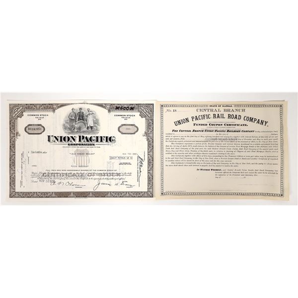 Union Pacific RR Stock and Rare Bond [193455]