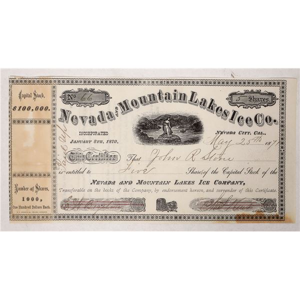 Nevada County Ice Co. Stock, 1871 [191909]