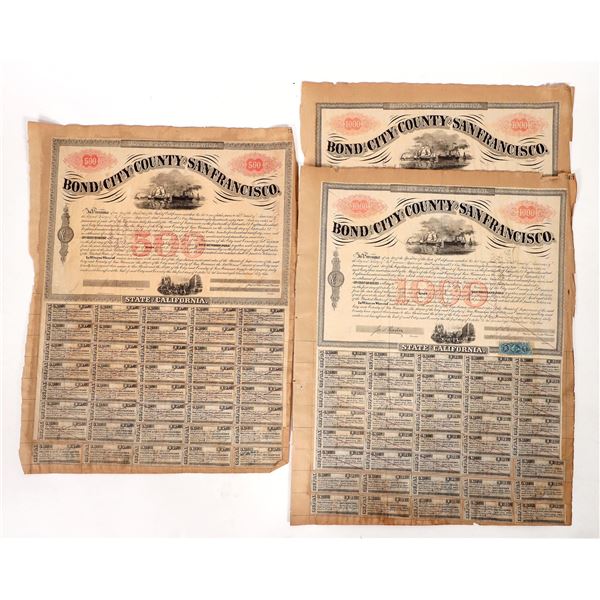 Trio of San Francisco Bonds, 1863 [193136]