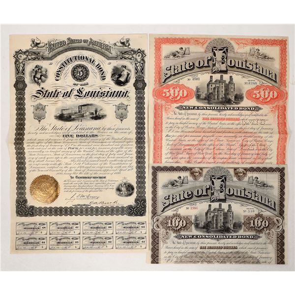 Louisiana Bond Trio, 1880-92 [192190]