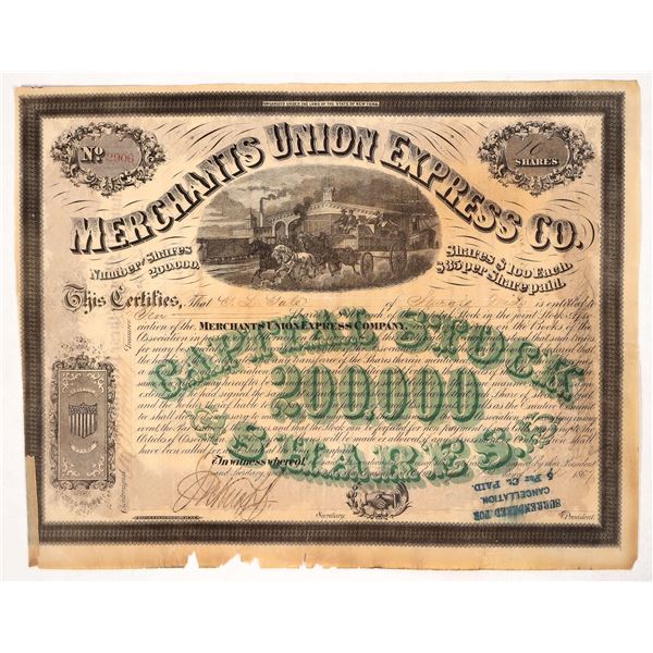 Merchants Union Express Stock, 1867 [191494]