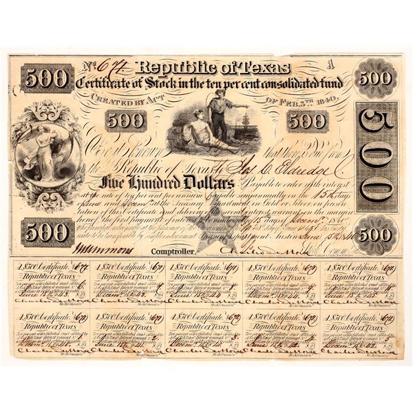 Republic of Texas Bond, 1840 [191846]