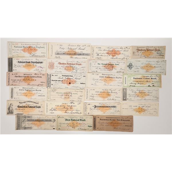 Connecticut RN (Imprinted Revenue Stamp) Checks Collection (23) [193574]