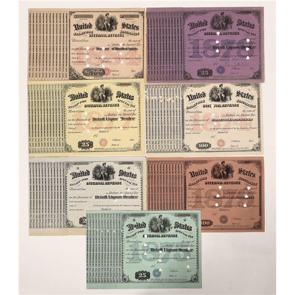 Liquor Internal Revenue Stamps on Full Sheets, 7 [191692]