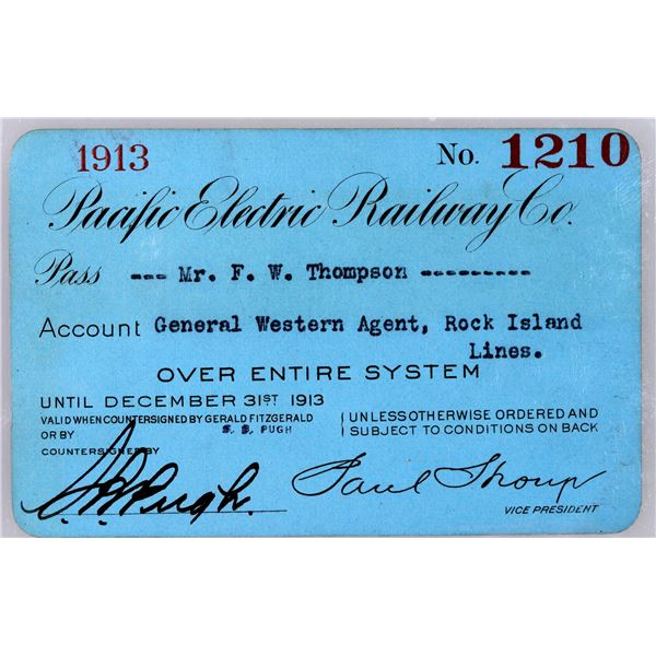 Pacific Electric RY Co Pass, 1913 [193476]