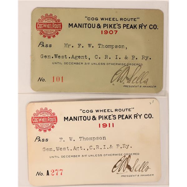 Manitou & Pike's Peak Ry Co pass, 1907/11 [193489]
