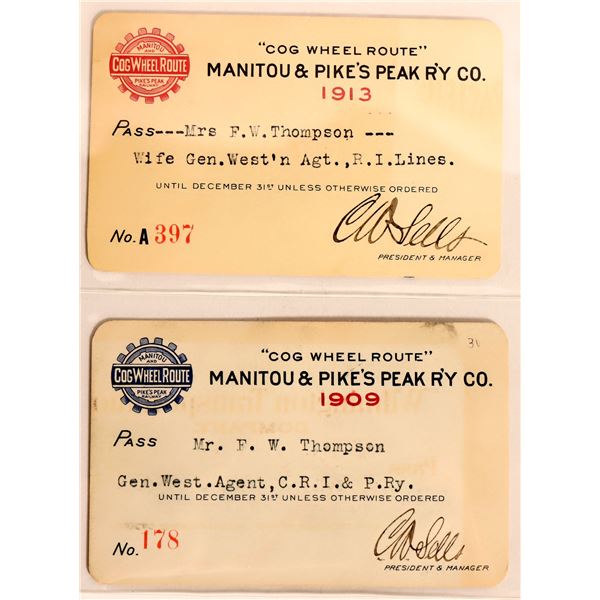 Manitou & Pike's Peak RY Co passes., 1909/13 [193488]