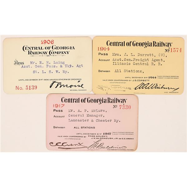 Central of Georgia Railway Company Passes (3) [192529]