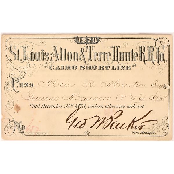 St. Louis, Alton & Terre Haute RR Pass, 1878 [193474]