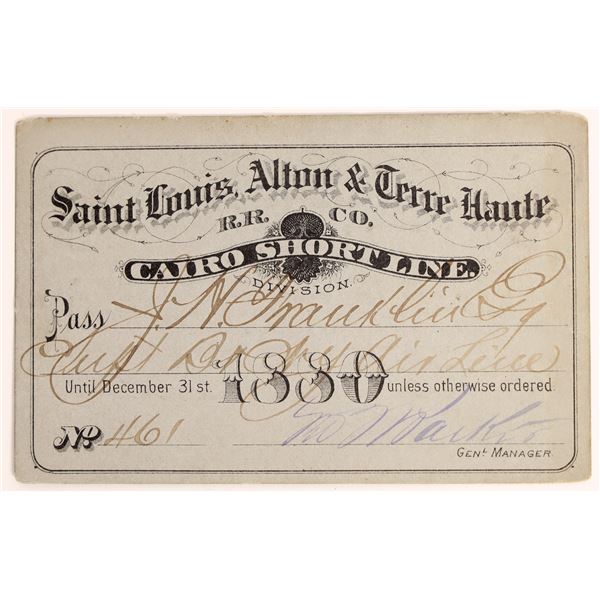 St. Louis, Alton & Terre Haute RR Pass, 1880 [193473]