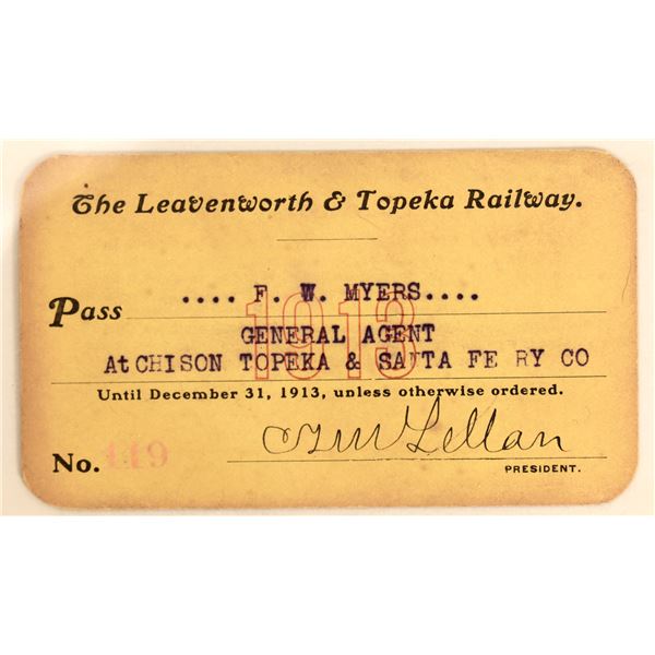 Leavenworth & Topeka RWY Pass 1913 [191920]