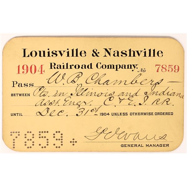 Louisville & Nashville Railroad Pass 1904 [193492]
