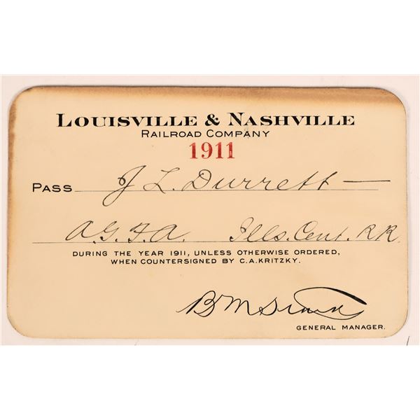 Louisville & Nashville Railroad Passes, 1911 [193491]