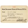 Image 1 : New Orleans, Texas & Mexico RR Pass 1911 [193484]