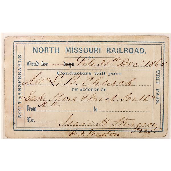 North Missouri Railroad Pass 1865 [192526]