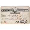Image 1 : NY, Lake Erie & Western Railroad Pass 1888 [193480]