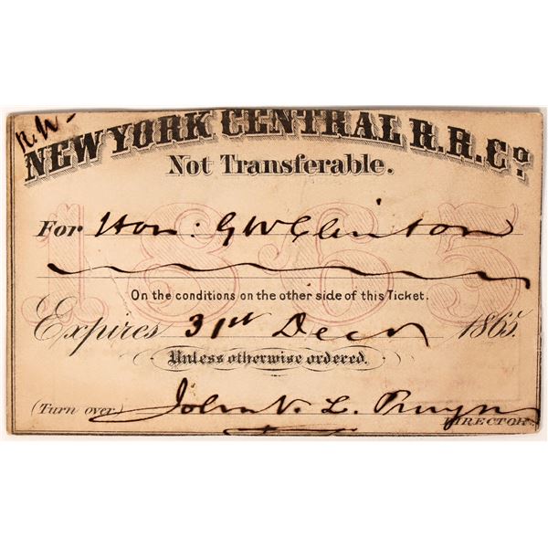 New York Central RR Co. Pass 1865 [193483]